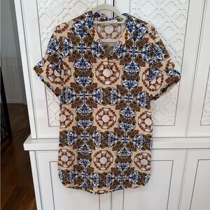 SANDRO short sleeve mini/tunic Patterned dress. Size small